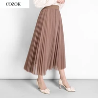 pink skirts womens 2021 harajuku high waist pleated skirt korean fashion women black long skirt 3 layered high quality