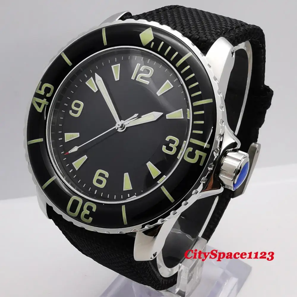 Мужские автоматические механические часы с черным циферблатом 45 мм|Мужские часы|