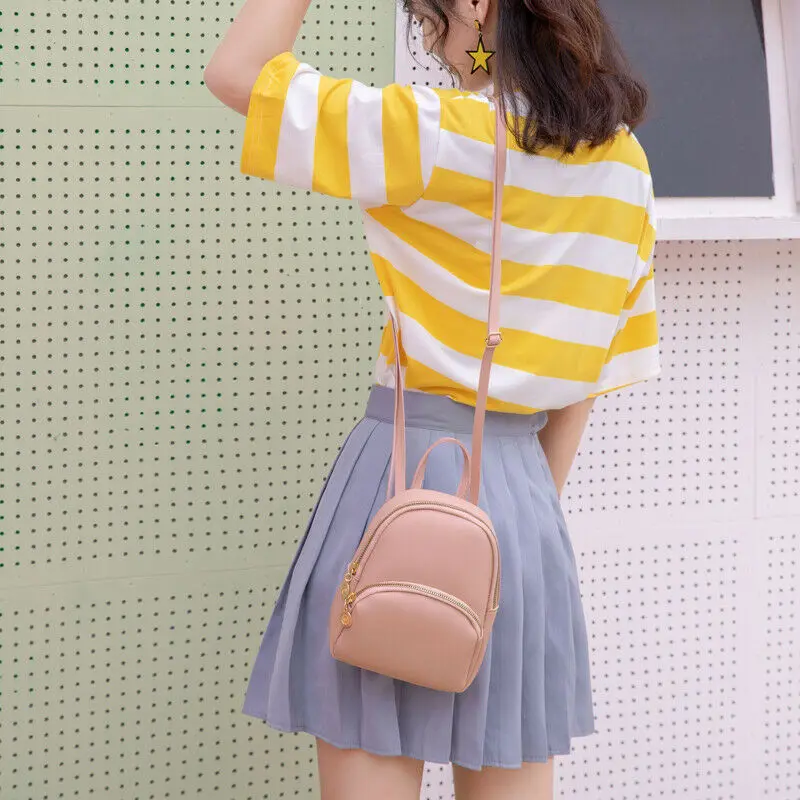 Женский черный мини-рюкзак матовый водонепроницаемый рюкзак из искусственной