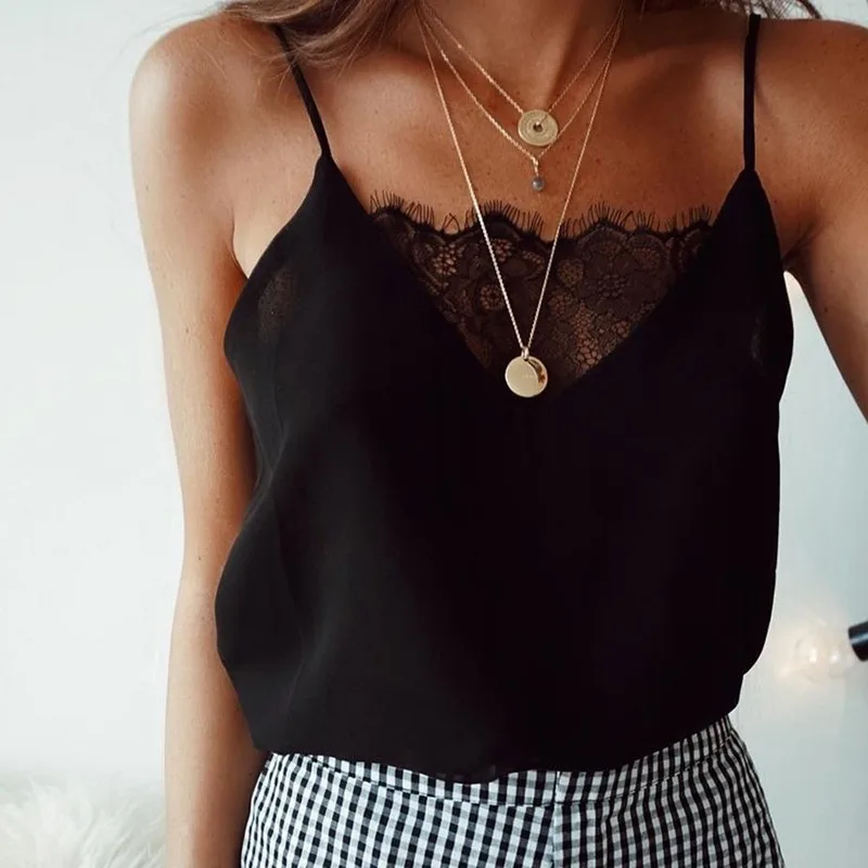 

Womens Blouse Tee Women Lace Sexy v-Neck Vest Fashion Camisole Sleeveless T-Shirt Casual Women's Summer Clothes Tank Top
