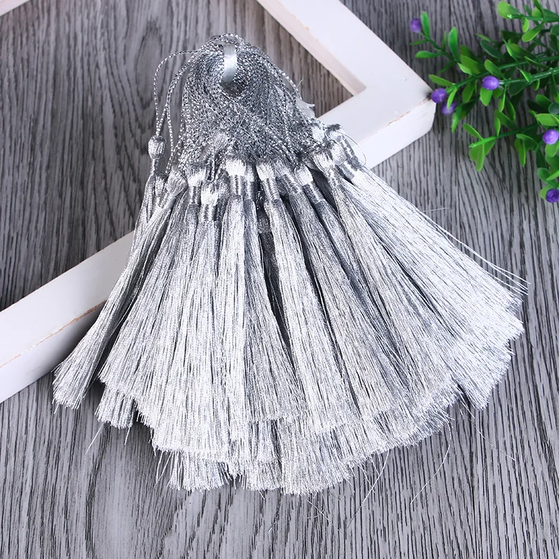 20 шт. полиэстер Золотая/Серебристая шелковая отделка кисточек сделай сам