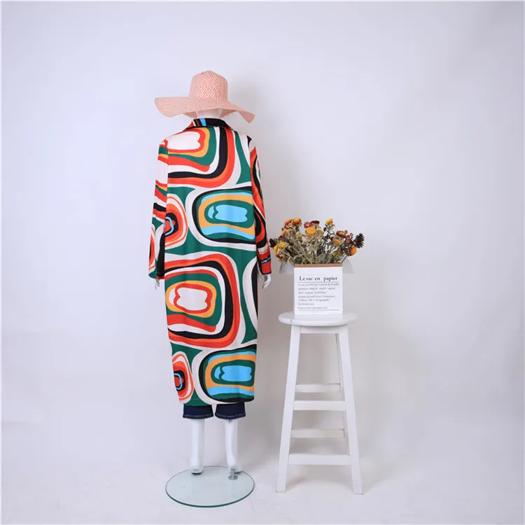 Красочное пальто модное женское осеннее шерстяное зимнее длинное большого