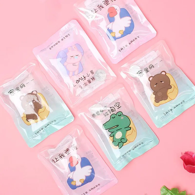 1 Pcs Mini Winter Reusable Gel Hand Warmer Transparent Cute Word Print Instant Heating Pack Hot Water Bags Color Random | Дом и сад