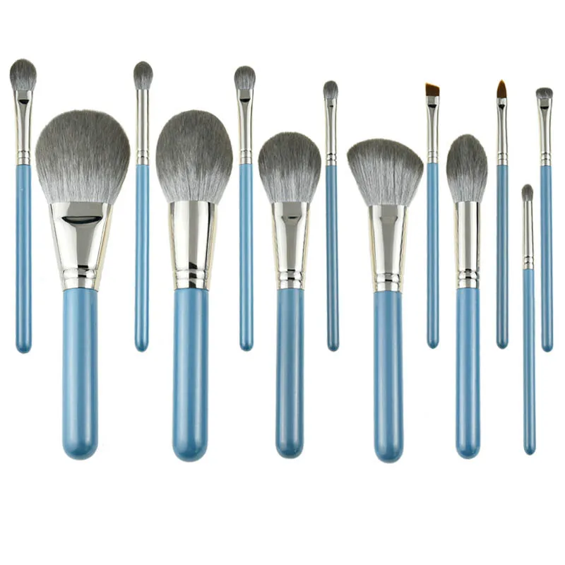 

13 Blue Makeup Brushes, Rayon Soft Brush Beauty Tool Eye Shadow Repair Brush