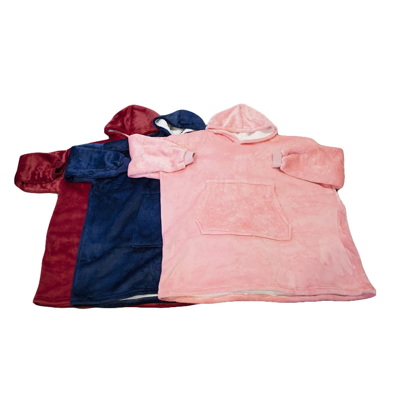 

Women Fleece Warm TV Blanket with Sleeves Pocket Flannel Plush Thick Sherpa Giant Hoody Long Sweatshirt Winter Oversized Hoodies