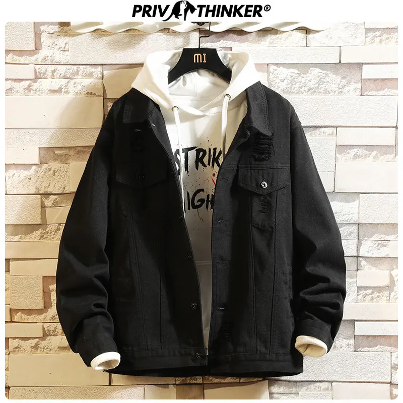 Privathinker,, однотонная, повседневная, тонкая, Мужская джинсовая куртка, хип-хоп, 5XL, куртка-бомбер, мужская, высокое качество, ковбойская, мужская, осенняя куртка, топы