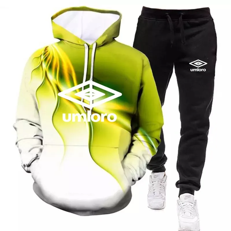 

men's Spring Autumn 3D printing sportswear suit casual sweatshirts running suit T-Shirt Top and pant Fitness jogging man clothes