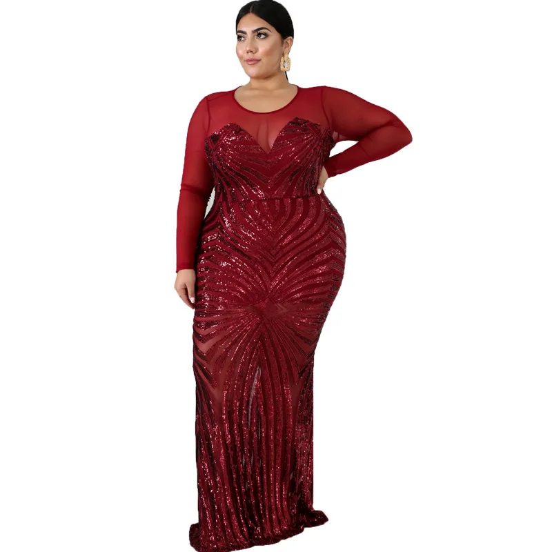 4XL 5XL размера плюс африканские платья для женщин черное платье с блестками и