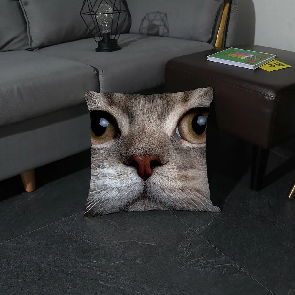 

Lovely Cats Printed Pillow Covers Decorative Pillow Case Peach Skin Cushion Cover Throw Waist Sofa Car Seat Home Decor 45*45cm