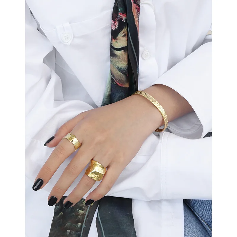 Новый браслет Kinel 2020 минимализм винтажный Открытый из стерлингового серебра 18K