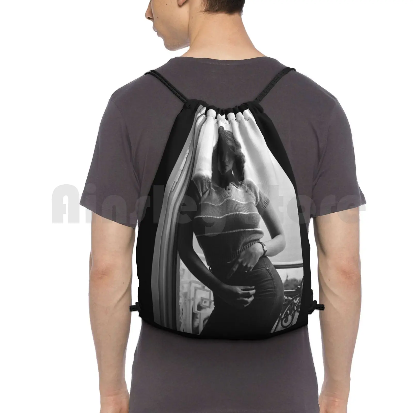 

Jamie Lee Curtis Backpack Drawstring Bags Gym Bag Waterproof Jamie Lee Curtis Scream Queens Legendary Actresses Iconic