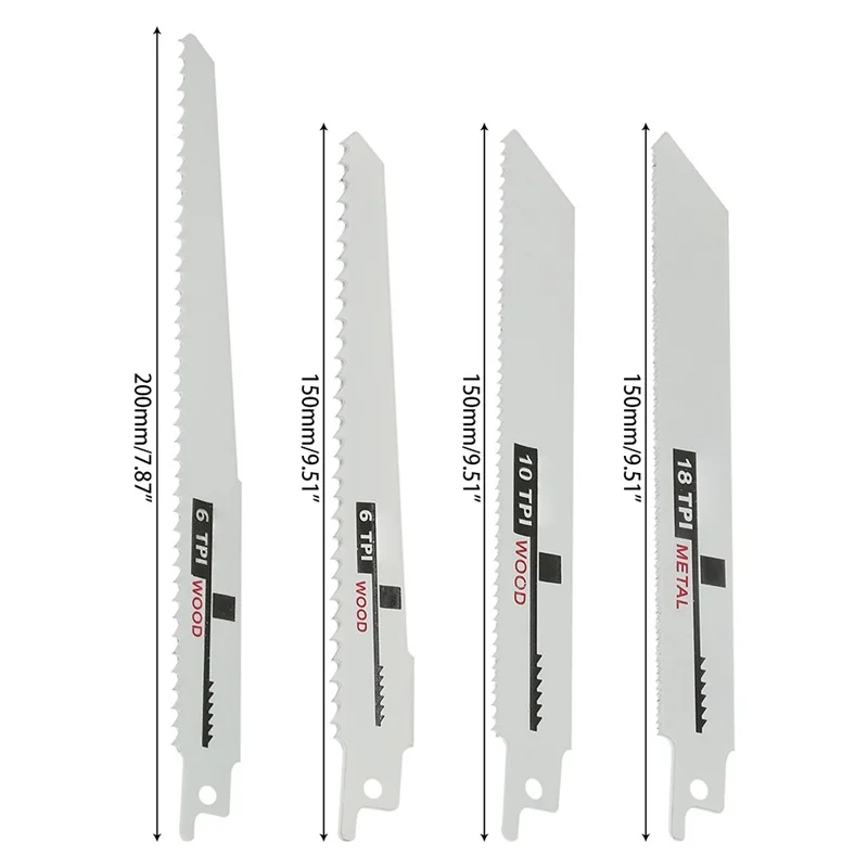 

4 Pcs/Set Reciprocating Saw Blades For Fast Cutting Straight Cutting Adifare Woodworking Saber Saw Blades Jigsaw Blades