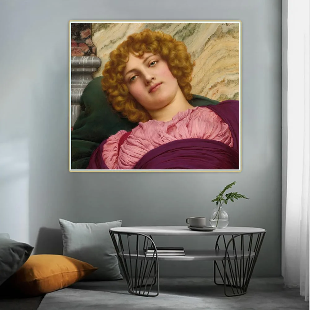 

John William Godward "Myrhinna (1915)" Famous Canvas Oil Painting Aesthetics Artwork Picture Decor Home Living Room Decoration