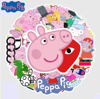 52 шт./компл. наклейки Свинка Пеппа милые свинки Мультяшные детали