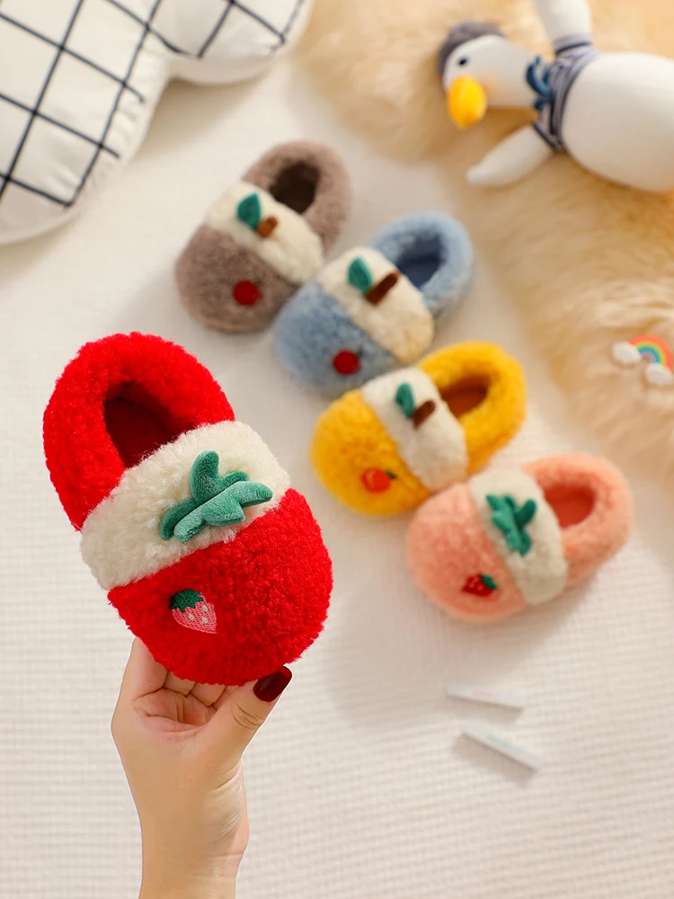 

Children's Cotton Slippers Home Shoes Winter Boys and Girls Cartoon Indoor Slippers Baby Cotton Shoes Fashion