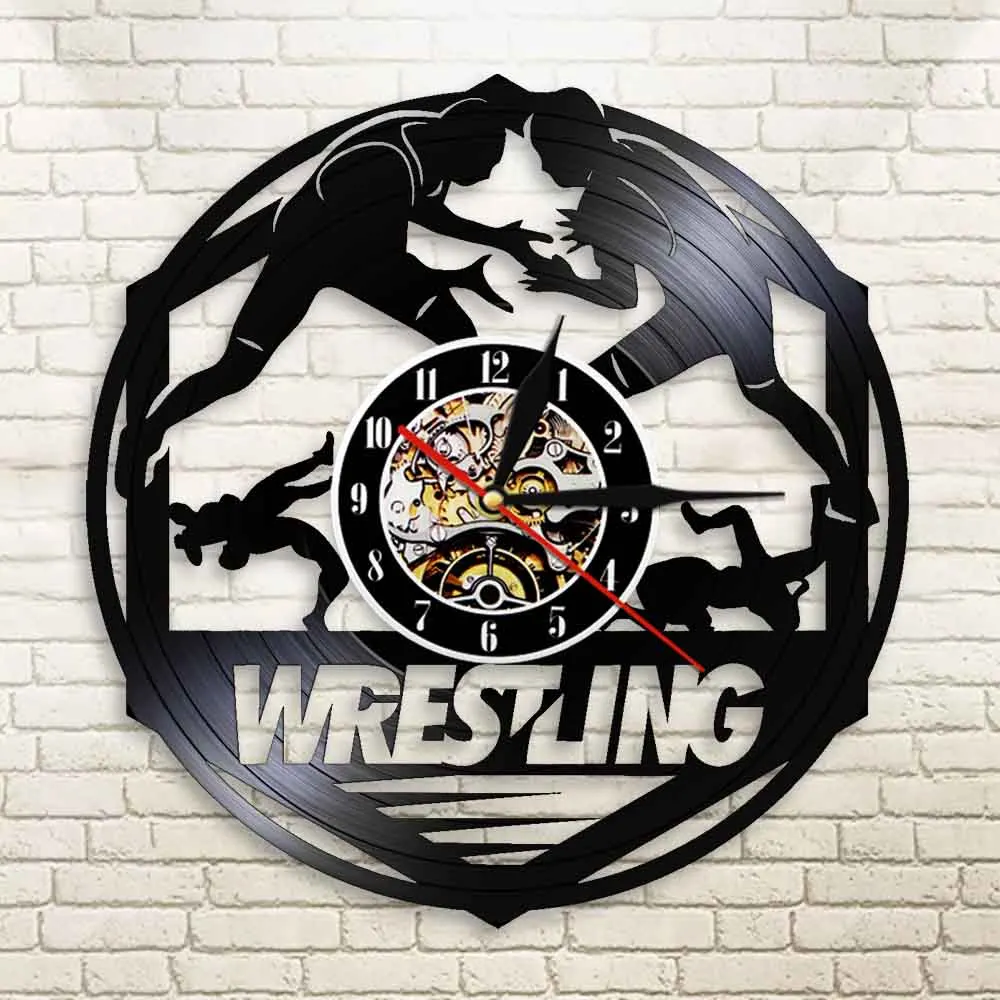 Настенные часы Westlers Grappling с виниловой пластиной боевые наручные для спорта и