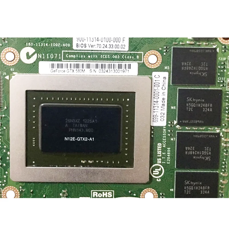 Видеокарта GTX580M GTX 580M GDDR5 2 Гб N12E-GTX2-A1 с X-кронштейном для Dell Alienware M17X R2 R3 R4 M18X 100% |