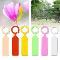 100 pcs high quality plastic plants tags nursery garden ring label pot marker stake hanging tags greenhouse bonsai collar tags