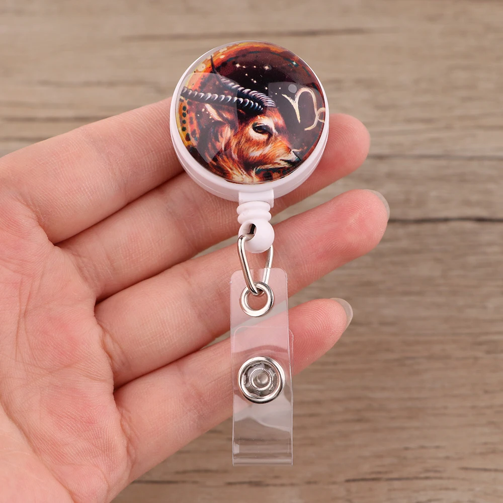 

JF784 Sheep Cute Animal Cartoon Retractable Badge Holder Reel Student Nurse Exhibition Girl Name Card Chest Card