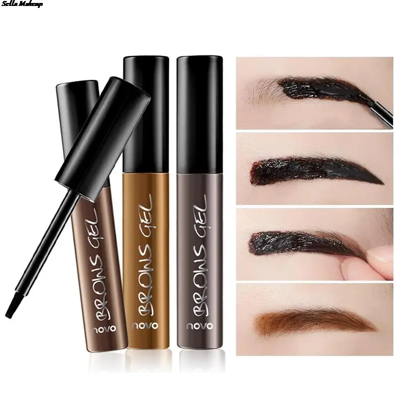 

3 Color Eyebrow Tattoo Gel Black Coffee Gray Red Wine Tattoo Brow Gel Tint Peel Off Waterproof Eye Brow Tattoo Dye Eyebrow