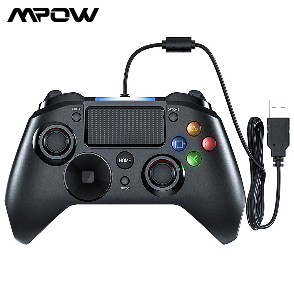 Mpow PS4 игровой контроллер USB проводной геймпад несколько джойстиков вибрационная ручка 2 м кабельный геймпад для iPhone iPad PC для PS4/PS3
