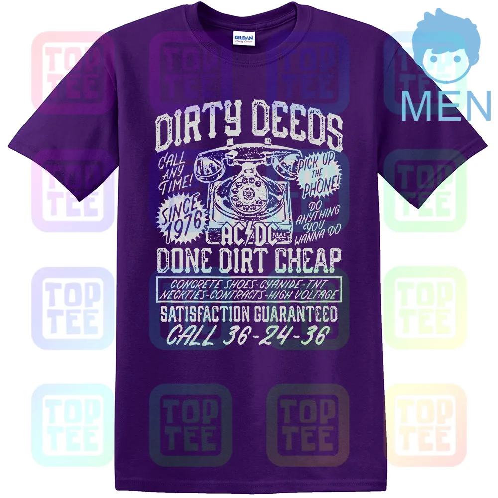 AC/DC Dirty deades Dirt дешево взрослая футболка тяжелый металл музыка - Цвет: MEN-PURPLE