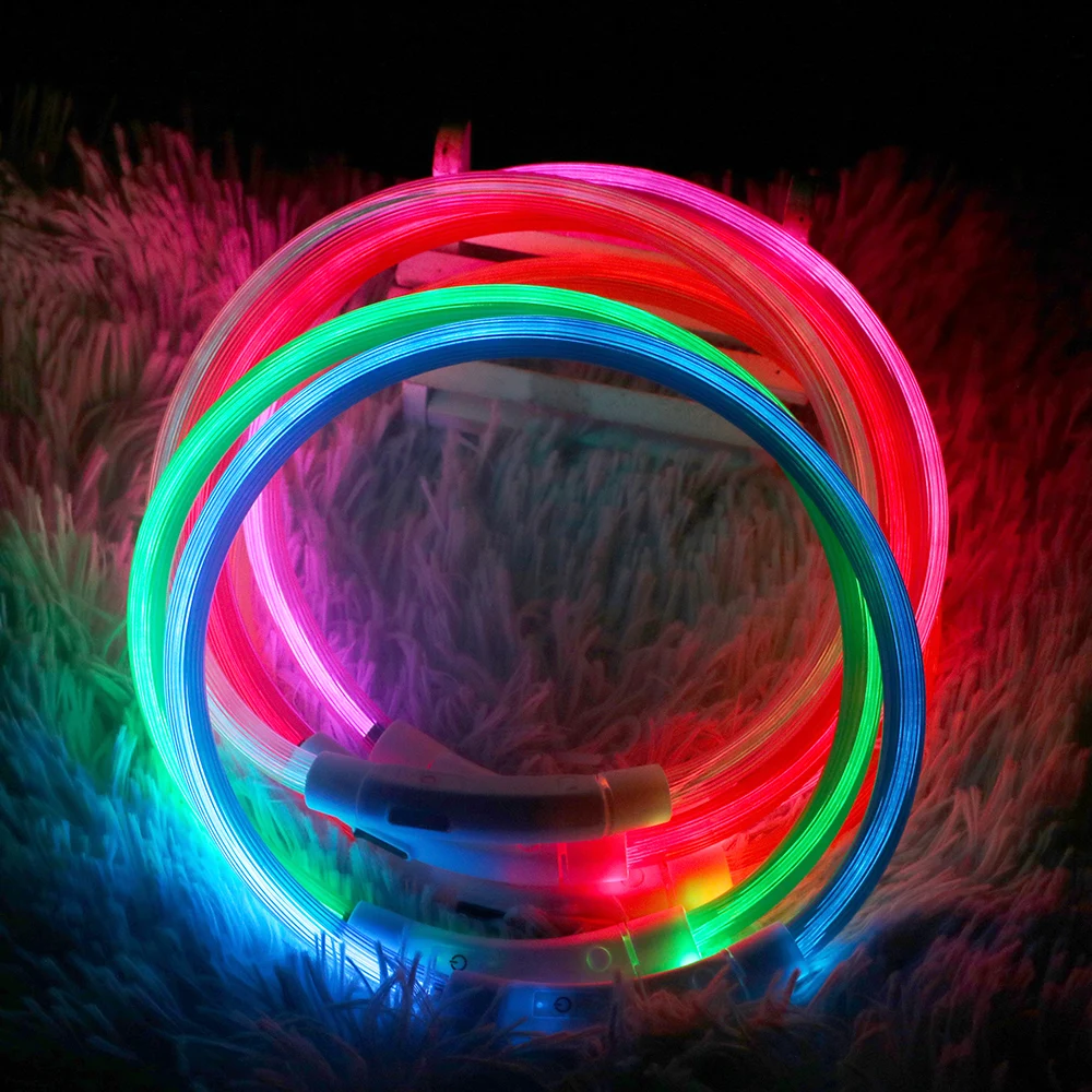 

Dog Collar Led Usb Pet Collar Night Glowing Luminous Rechargeable LED Night Safety Flashing Glow cat accessories pet dogs