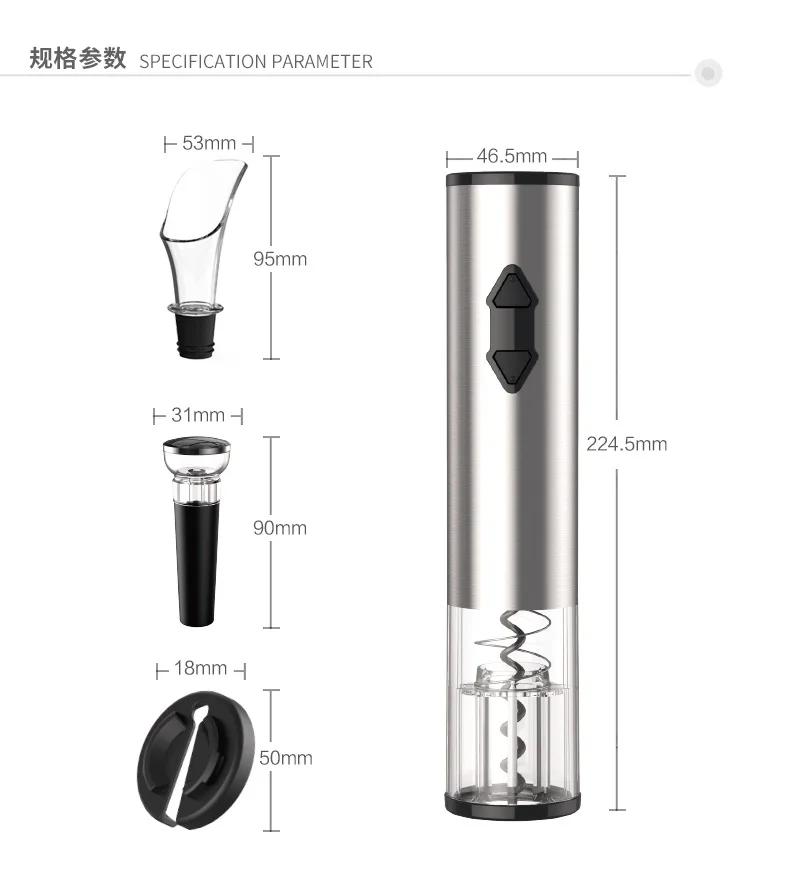 

Electric Wine Openers Automatic Bottle Opener for Red Wine Corkscrew Foil Cutter Kitchen Accessories Rechargeable Gadgets Opener