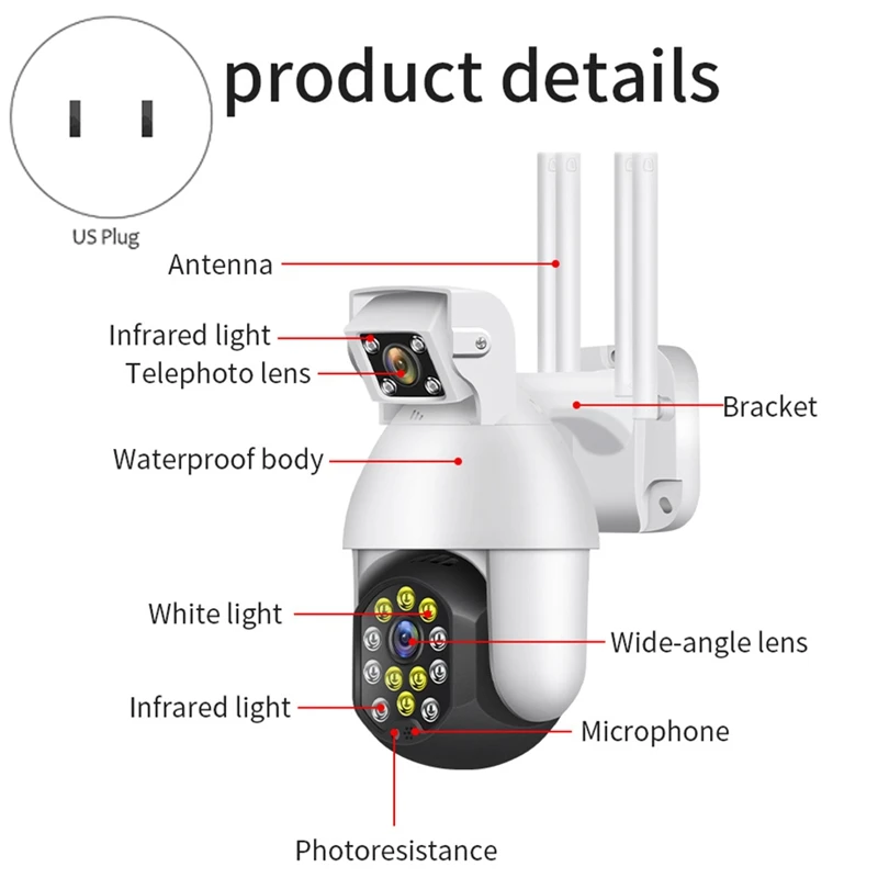 IP-камера видеонаблюдения 1080P PTZ ИК Wi-Fi | Безопасность и защита
