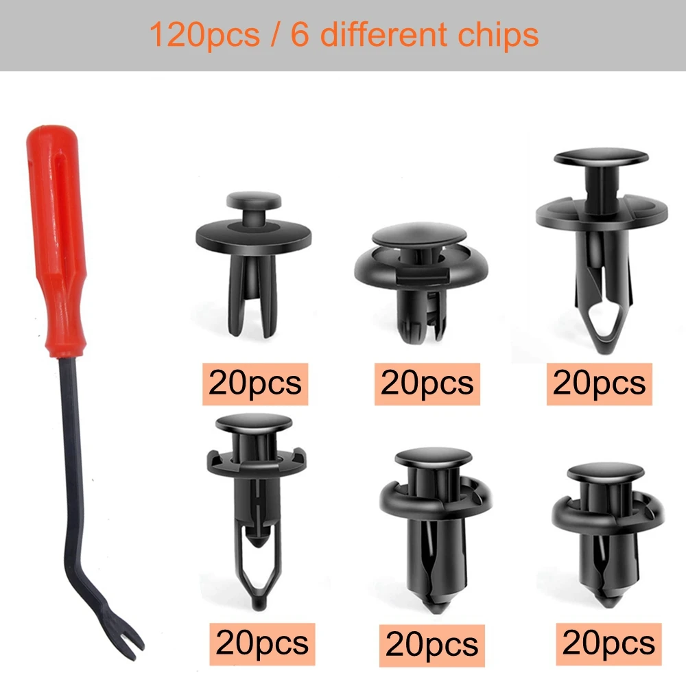 

6 видов, 120 шт., пластиковые заклепки для двери автомобиля