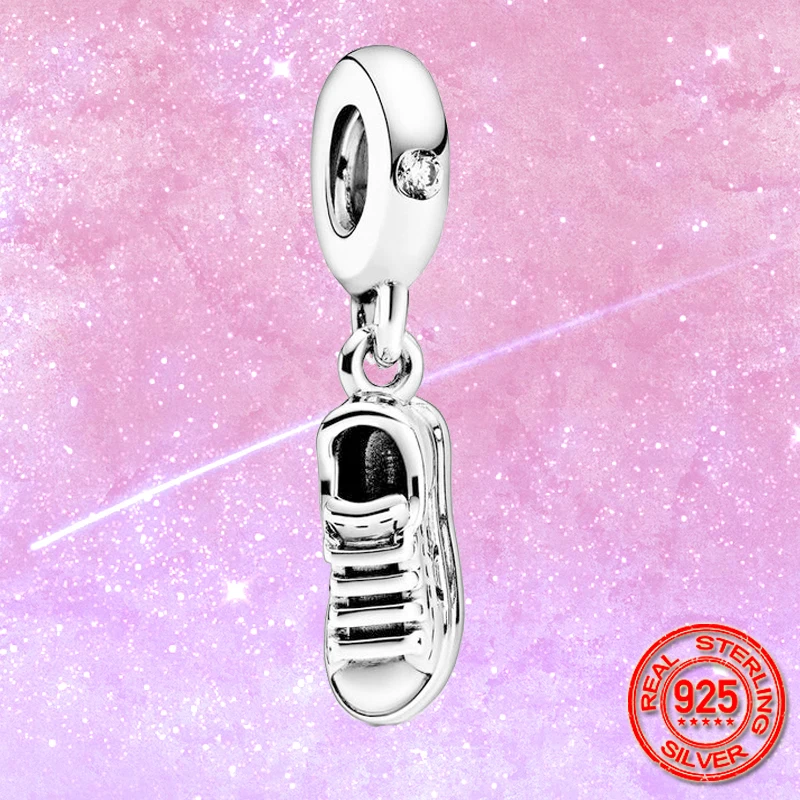 

Fashion 925 Sterling Silver Sneaker Shoe Dangle Charm Beads Fit Original Pandora Bracelet Necklace Silver Jewelry Gift