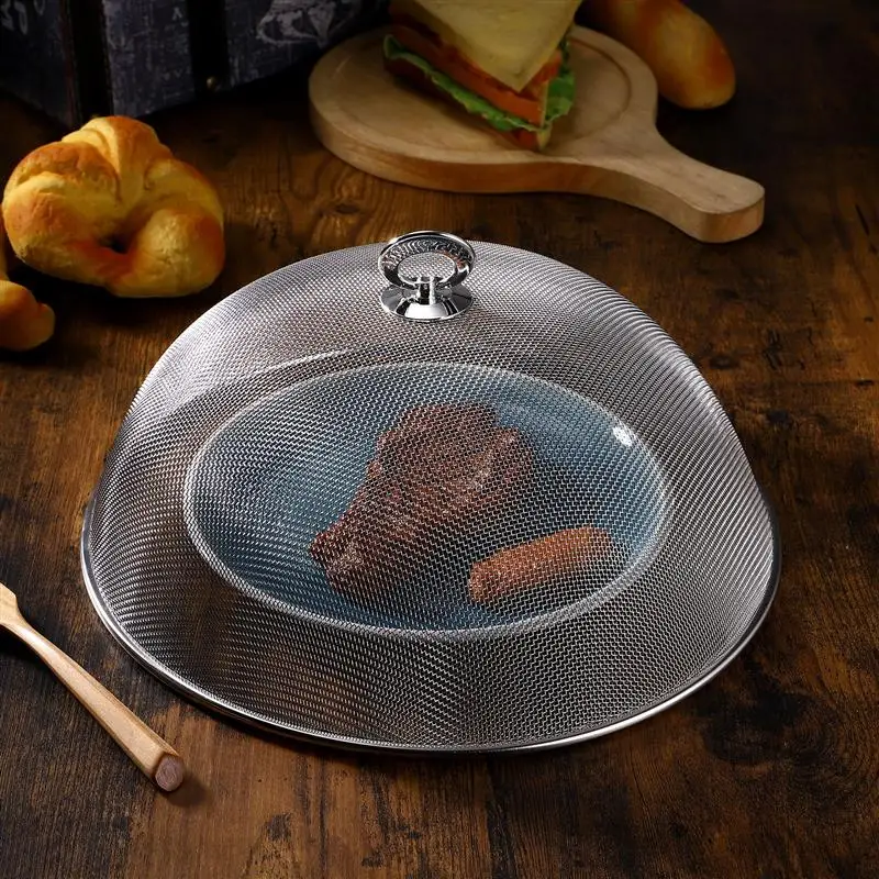 

Складная круглая пищевая крышка UPKOCH из нержавеющей стали, пищевая палатка для дома (серебристая, диаметр 30 см)