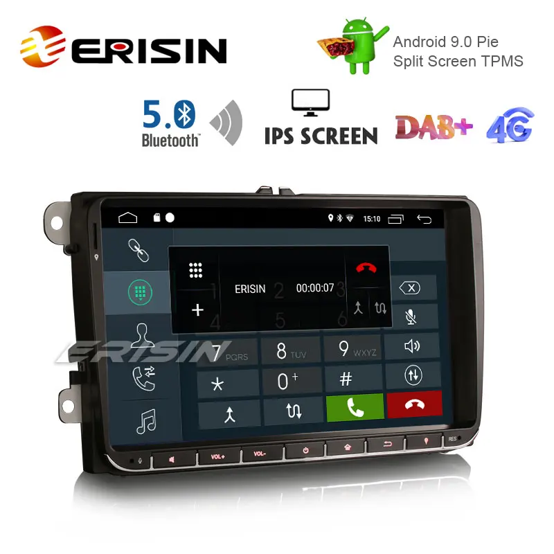 Erisin ES8028V 9 &quotDAB + Android 0 Автомобильный GPS IPS Bluetooth 5 для VW Passat Golf 5/6 Polo Tiguan Eos Caddy
