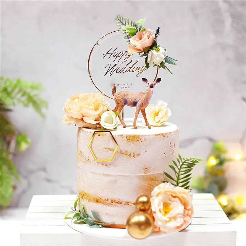 Крюк Свадебный нежный цветок торт Топпер для помолвки вечеринок юбилей выпечки