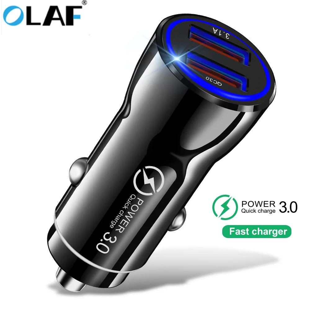Олаф мини USB 3.1A Быстрая зарядка 3,0 Быстрая зарядка двойной USB Автомобильное зарядное устройство для Iphone 8 X XS для huawei p20 lite Автомобильное зарядное устройство для телефона
