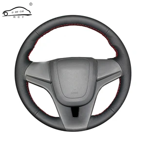 artificial leather diy car steering wheel cover for chevrolet cruze 2009 2014 aveo 2011 2014custom made steering wheel braid free global shipping