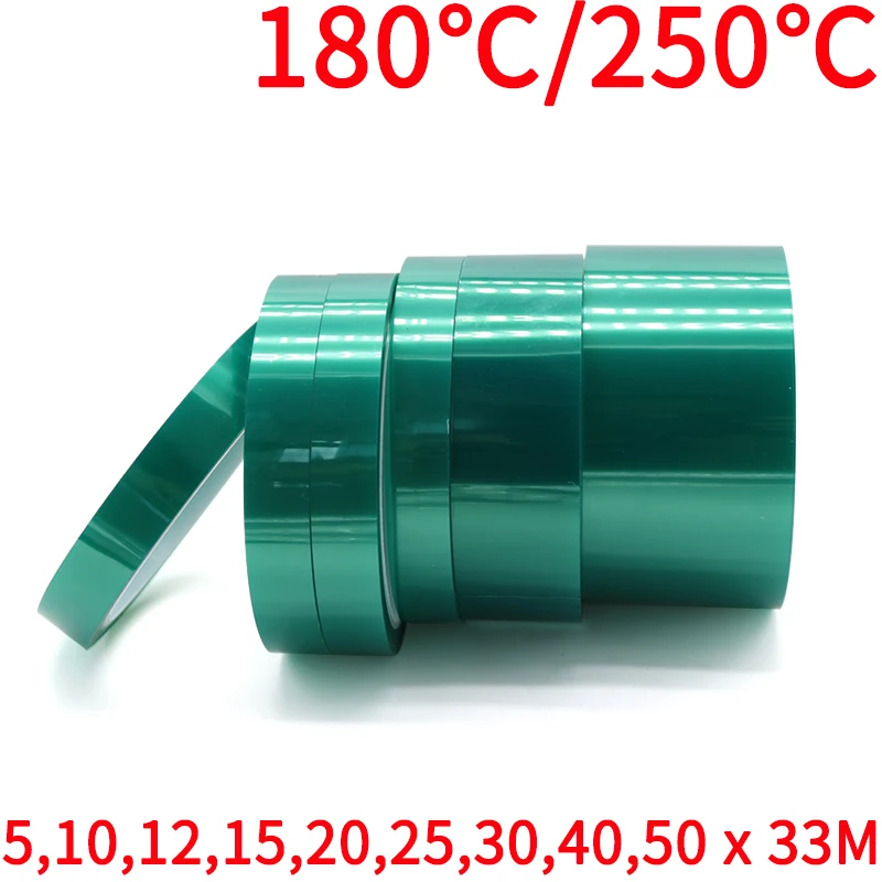 

5 10 12 15 20 25 30 40 50 mm Green PET Film Tape High Temperature Heat Resistant PCB Solder SMT Plating Insulation Protection