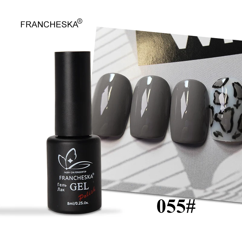 Francheska 055 Francheska Гель-лак горячая распродажа серый розовый серия Гель-лак для ногтей Гибридный гвоздь unha lakier hybrydowy долговечный замачиваемый гель - Цвет: Francheska 055