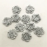 30pcs resin rose beads buttons embellishments scrapbooking diy craft 14mm