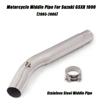 motorcycle stainless steel middle link pipe exhaust system refit replace for suzuki gsx r1000 gsxr1000 k5 k6 2005 2006