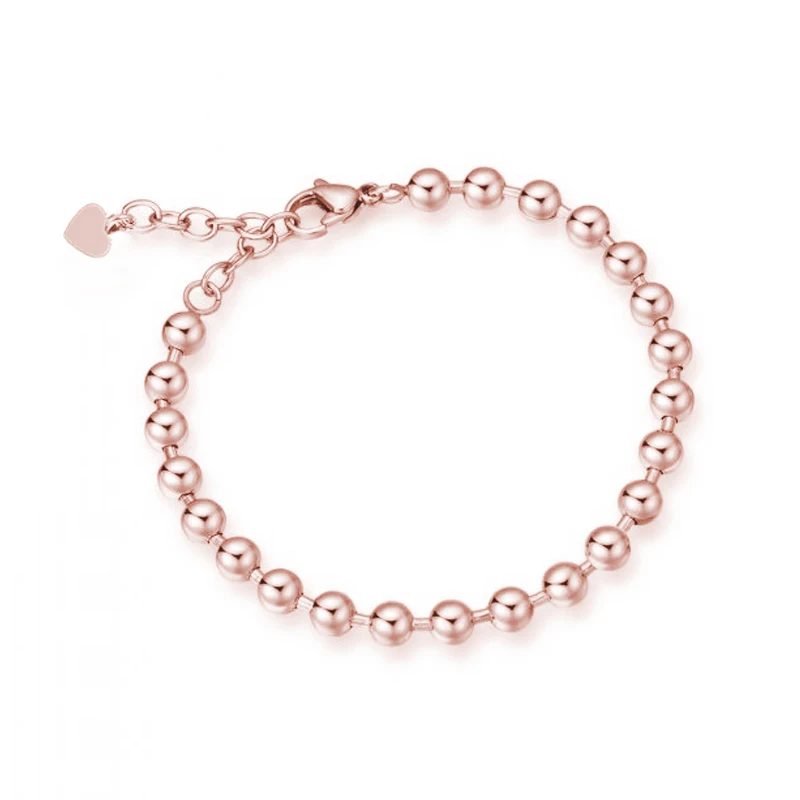 Браслет цепочка Runda из розового золота 2020 пробы с бусинами для женщин шармы