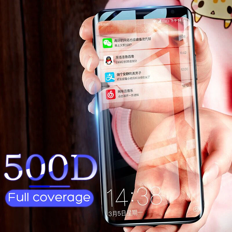 500D полностью изогнутое закаленное стекло для samsung Galaxy S9 S8 Plus Note 9 8 Защитная пленка для экрана на samsung S7 S6 Edge S9