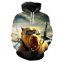 2021 casual new style 3d cool yellow dog print gray sky fashi