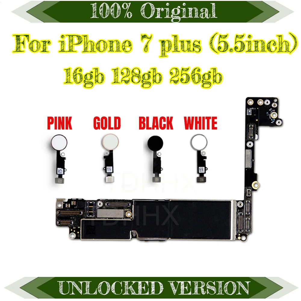 100% оригинальная разблокированная материнская плата для телефона 7 plus без Touch ID