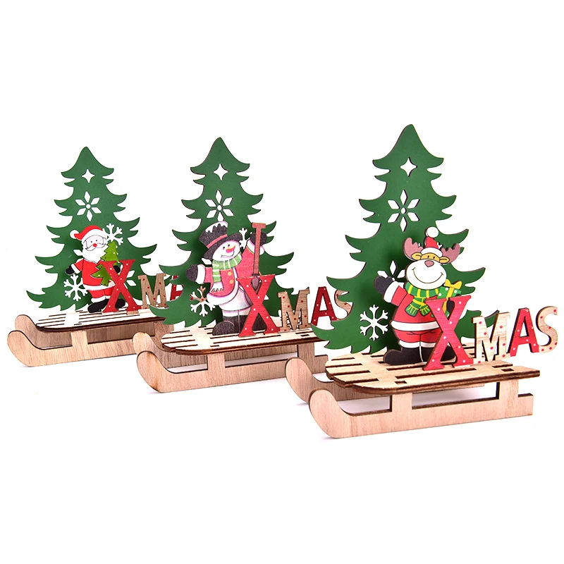 1 шт. Деревянные Подвески в форме рождественской елки DIY Санта Клаус/Снеговик