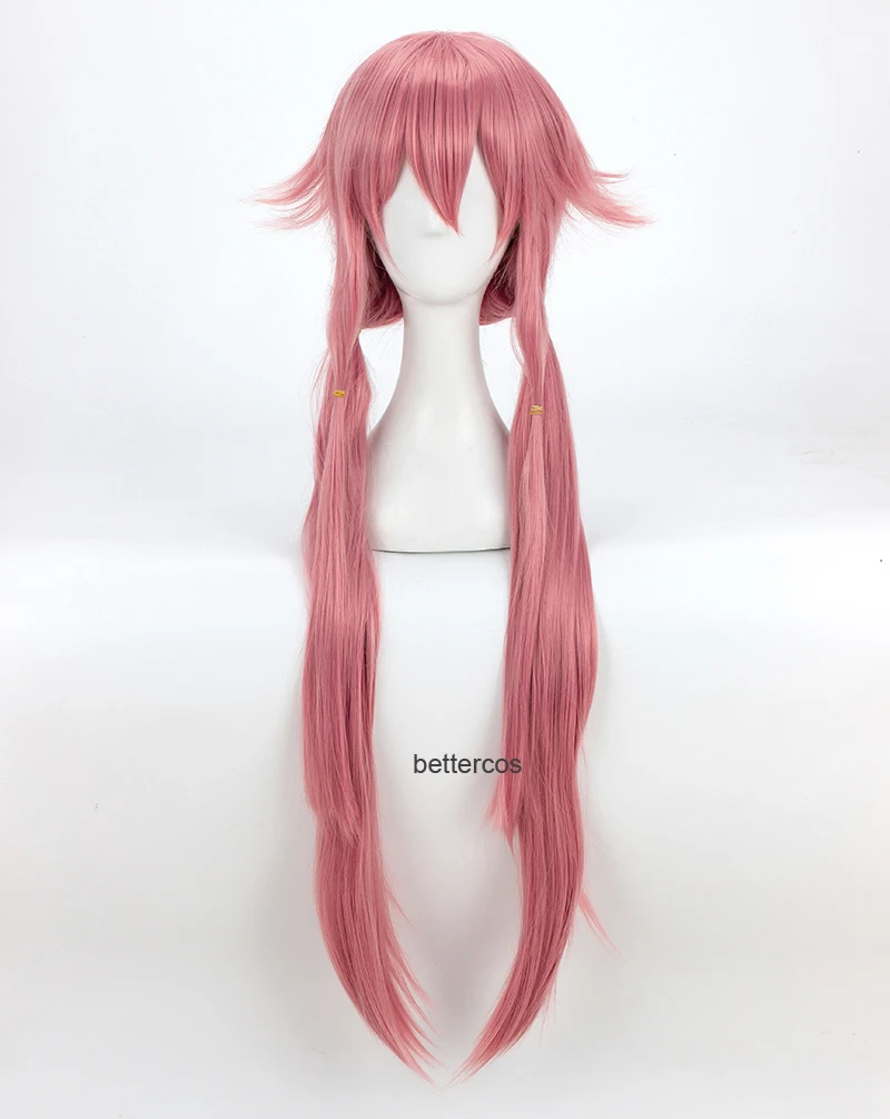 Парик Yuno Gasai для косплея дневника будущего длиной 80 см розовый прямой