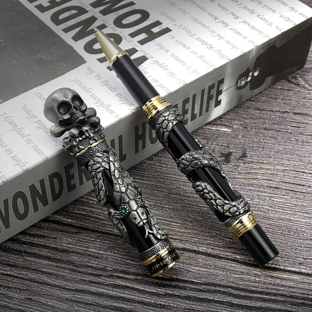 Ручка Jinhao со встроенной змеиной крышкой и черепом тяжелая чернильная ручка с