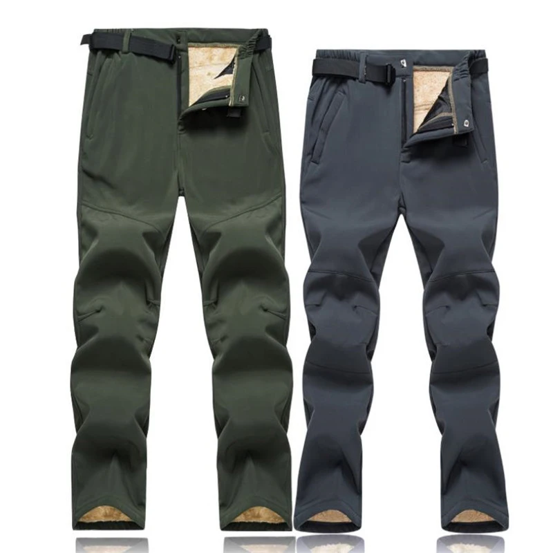 

Зимние мужские флисовые брюки, штаны для пешего туризма, треккинга, кемпинга, восхождения, мужские уличные спортивные толстые водонепрониц...