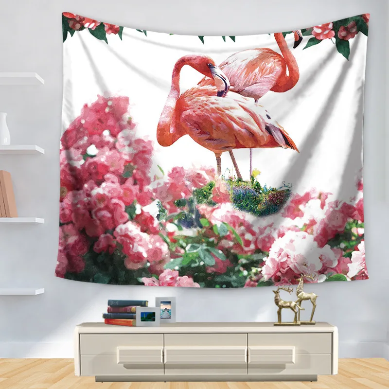 С птицами Цветочная зеленый Растительный гобелен красочный настенный с принтом