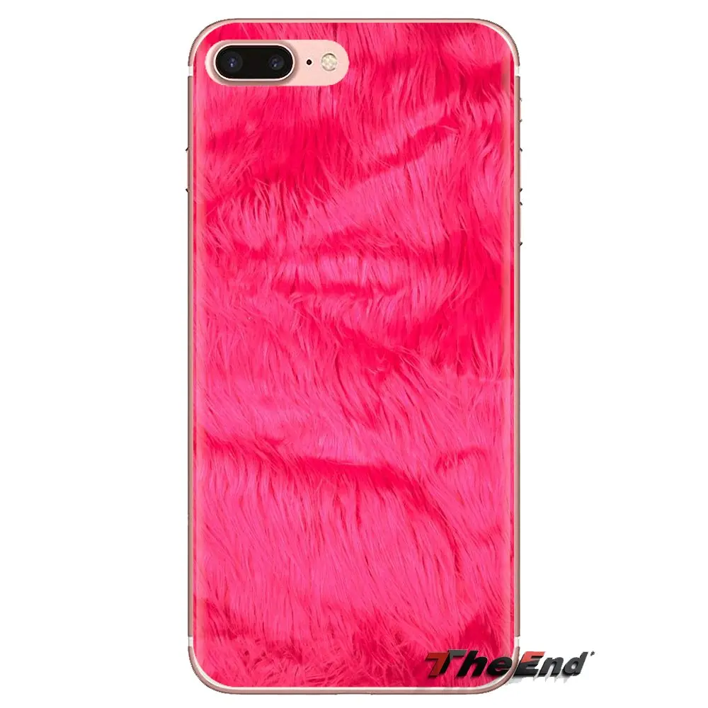 For Samsung Galaxy S2 S3 S4 S5 MINI S6 S7 edge S8 S9 Plus Note 2 3 4 5 8 Coque Fundas Fluffy fur pink Print Sweet Soft Cover Bag |